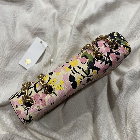 Tory Burch Gemini Link Small Chain Flower Field Shoulder Bag S 74067 $525 NEW - Picture 7 of 12